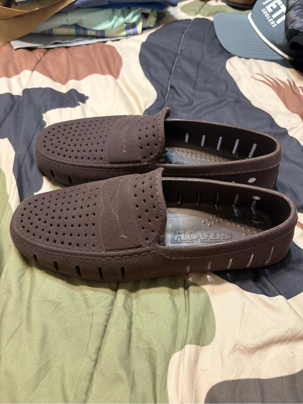 Men's Brown Perforated Casual Boat Shoes